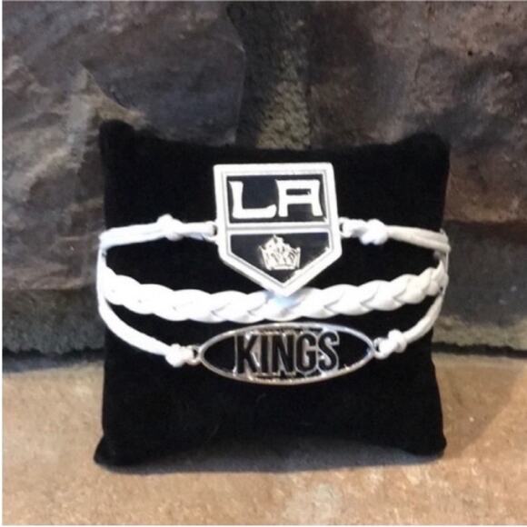 NHL Los Angeles Kings White Braided Bracelet - Picture 1 of 7